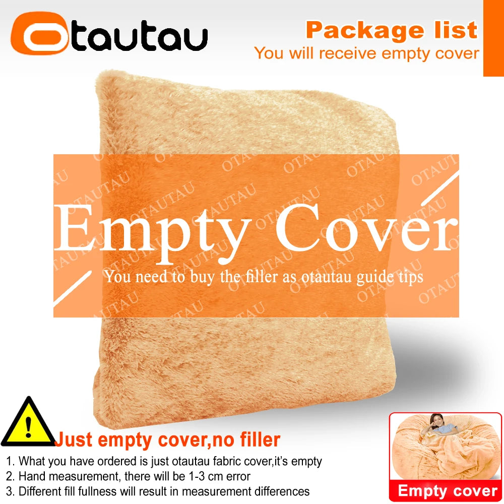 4/5ft Giant Bean Bag Cover Fluffy Sofa Bed Sac Beanbag Couch Relax Recliner Chair