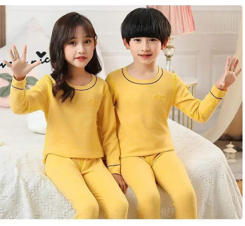 Winter Warm Pyjamas Sets for Kids Thermal Pajamas Toddler Sleepwear for Children from 2 to 13 Years Old