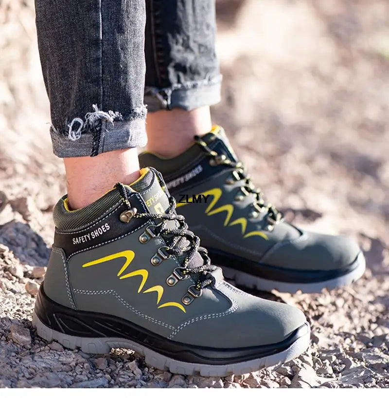 Steel Toe Shoes High Top Work Boots Indestructible Safety Shoes Man Puncture-Proof Work Sneaker Winter Safety Boots