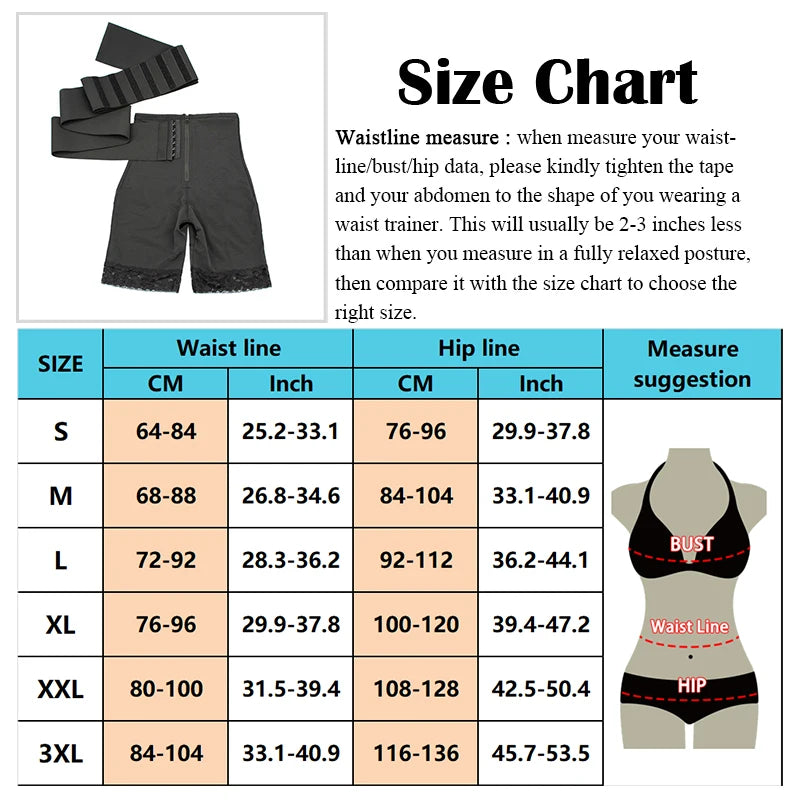 Tummy Slimming Shorts 2 in 1 Fajas Body Shaperwear High Waist Shaper Panties Modeling Strap Trainer Belt Female Corset Binder