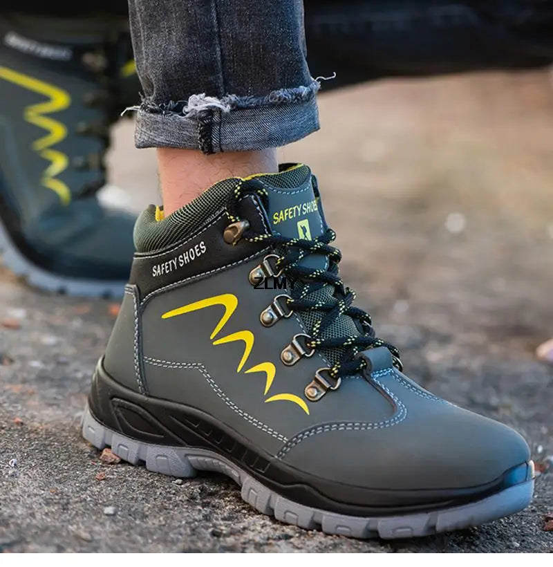 Steel Toe Shoes High Top Work Boots Indestructible Safety Shoes Man Puncture-Proof Work Sneaker Winter Safety Boots