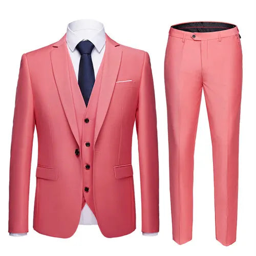 Slim Men's Suit 3 Pieces Set (Jacket + Pants + Vest)