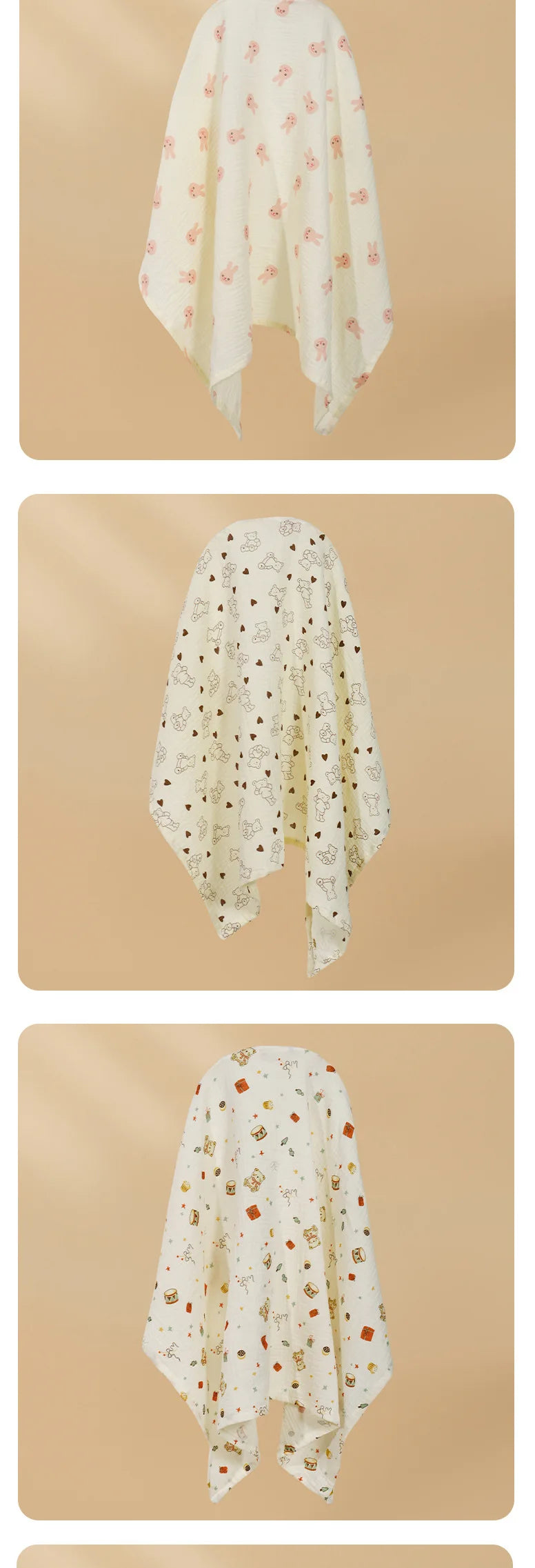 Double Layer Cotton Nursing Cover Breastfeeding Baby Blanket Outdoor Muslin Gauze Towel Multifunctional Shawl Stroller Blanket