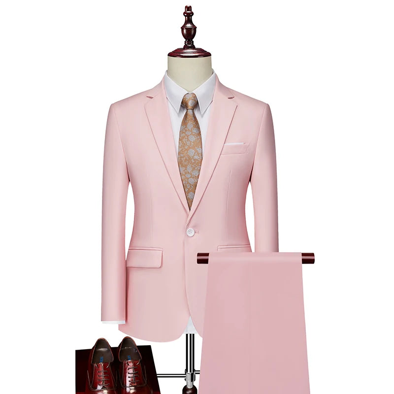 Slim Men's Suit 3 Pieces Set (Jacket + Pants + Vest)