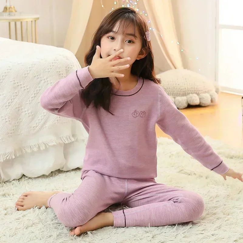 Winter Warm Pyjamas Sets for Kids Thermal Pajamas Toddler Sleepwear for Children from 2 to 13 Years Old