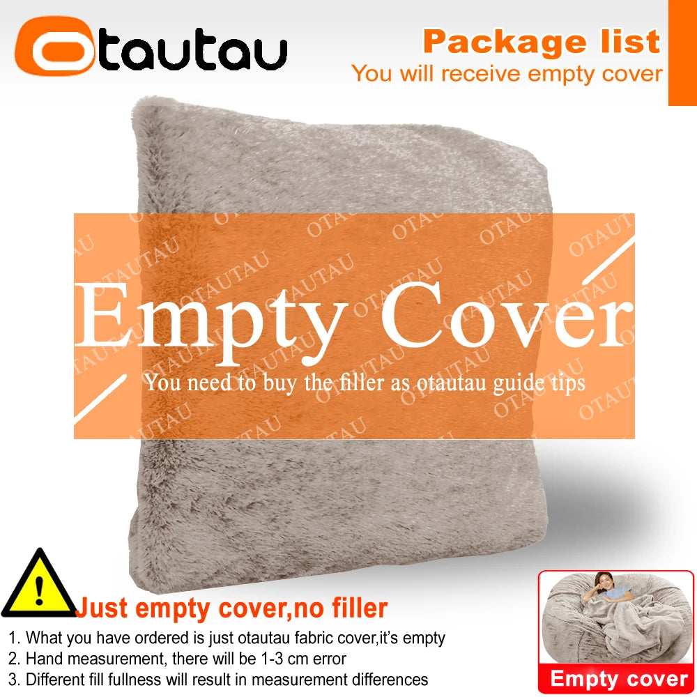 4/5ft Giant Bean Bag Cover Fluffy Sofa Bed Sac Beanbag Couch Relax Recliner Chair