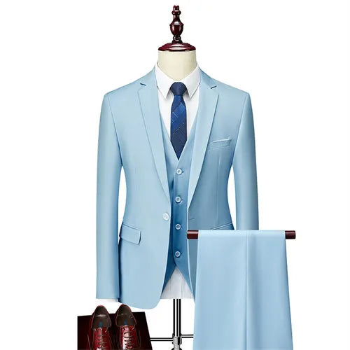 Slim Men's Suit 3 Pieces Set (Jacket + Pants + Vest)
