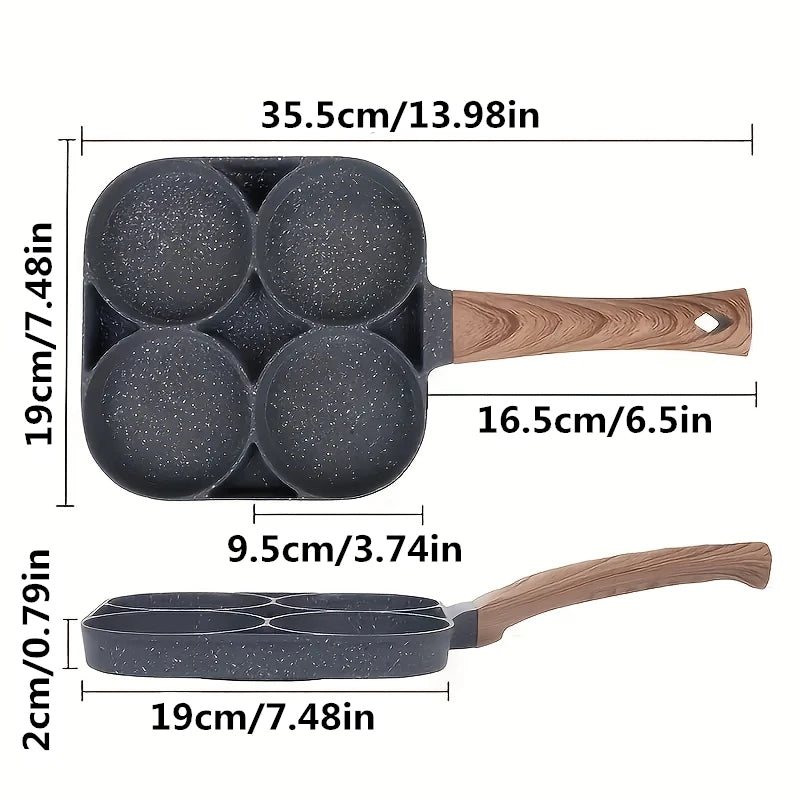 Egg Frying Pan Nonstick Pancake Pans 4-Cups Cookware Pancake Pan Egg Pan Suitable for Gas Stove Induction