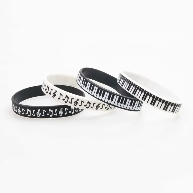 1PC Music Silicone Bracelet Outdoor Sports Birthday Gift Fashion Piano Jewelry Wristband Waterproof