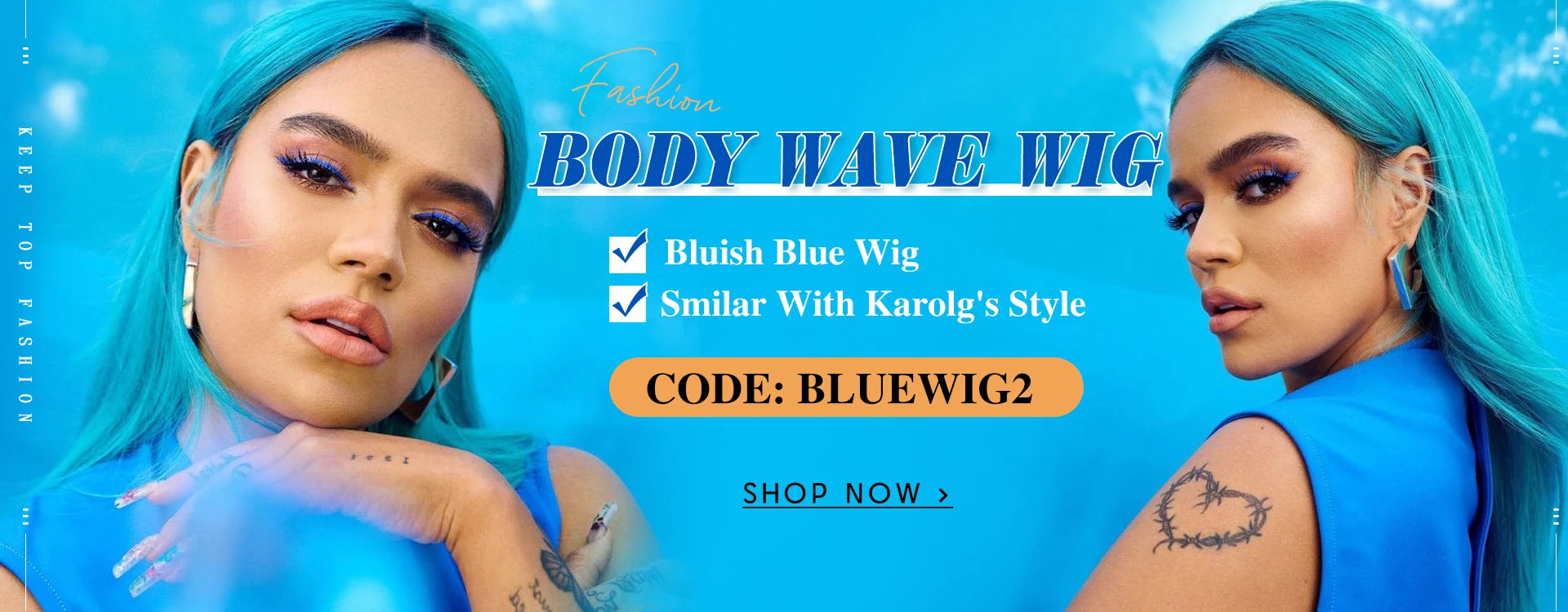Light Blue Wig Synthetic Ombre Long Wavy Body Wave Side Part Heat Resistant Natural Hair Wigs