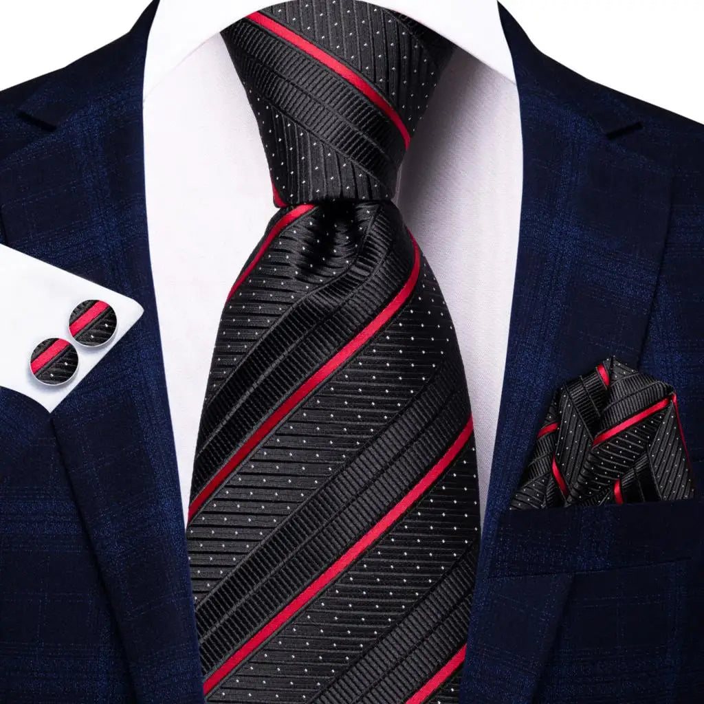 8.5cm Black Solid Striped Paisley 100% Silk Men's Business Tie Neck Tie for Men Fashion Luxury Wedding Necktie Gravatas