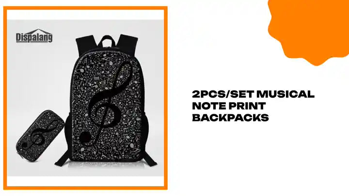 2pcs/set Musical Note Print Backpacks by@Outfy