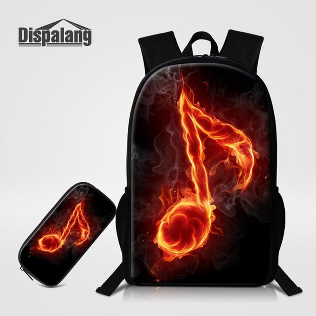 2pcs/set Musical Note Print Backpacks-Just4uCollectible